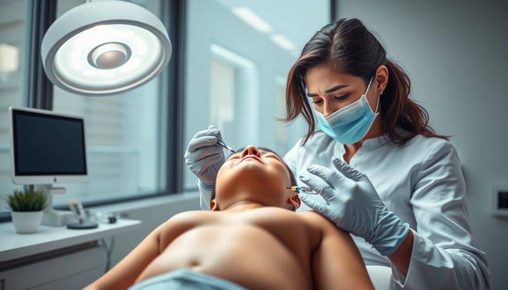 An image of a person receiving a weight loss injection